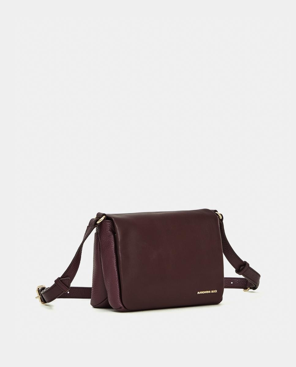 Bandolera en piel con solapa - Mandarina Duck - Granate Granate-2