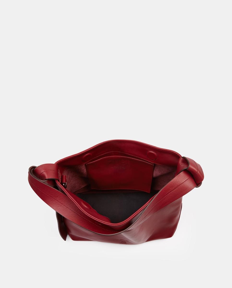Bolso de hombro mediano de piel - Zubi - Granate Granate-2