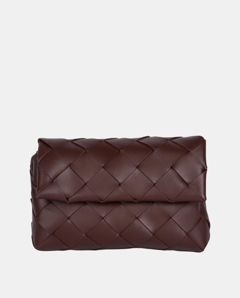 Bolso de mano de piel trenzada modelo Leonie de Anthology Paris - Marrón Marrón-1