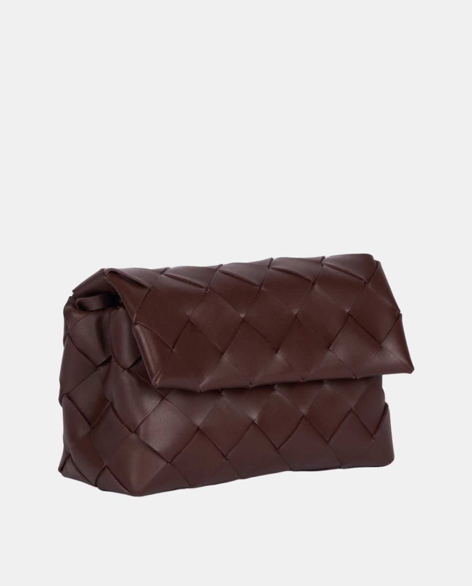 Bolso de mano de piel trenzada modelo Leonie de Anthology Paris - Marrón Marrón-2
