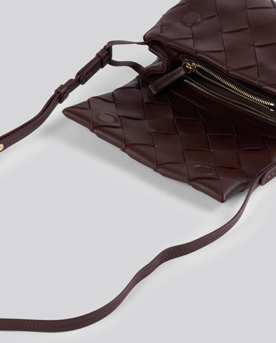 Bolso de mano de piel trenzada modelo Leonie de Anthology Paris - Marrón Marrón-3