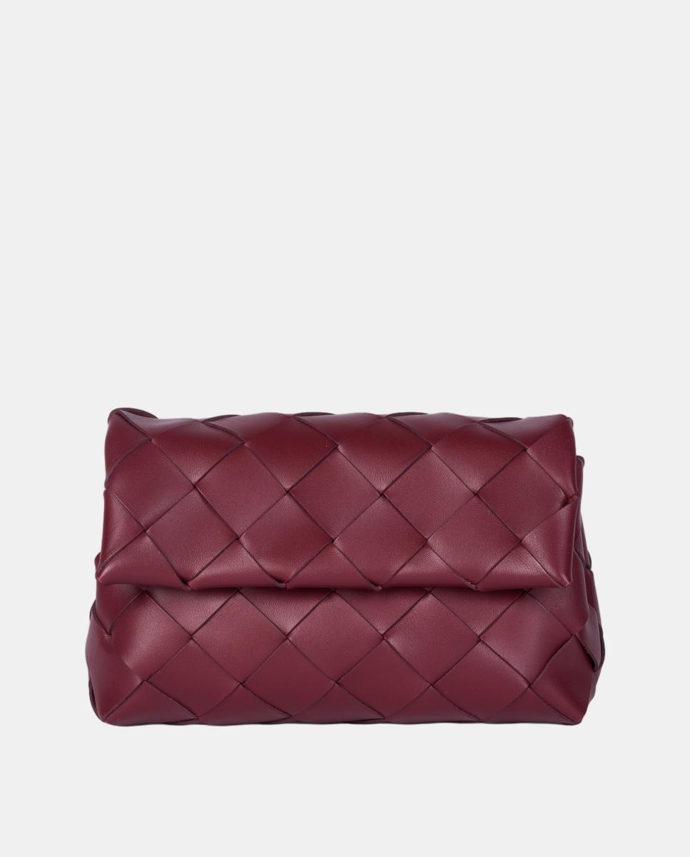 Bolso de mano de piel trenzada modelo Leonie de Anthology Paris - Rojo Rojo-1