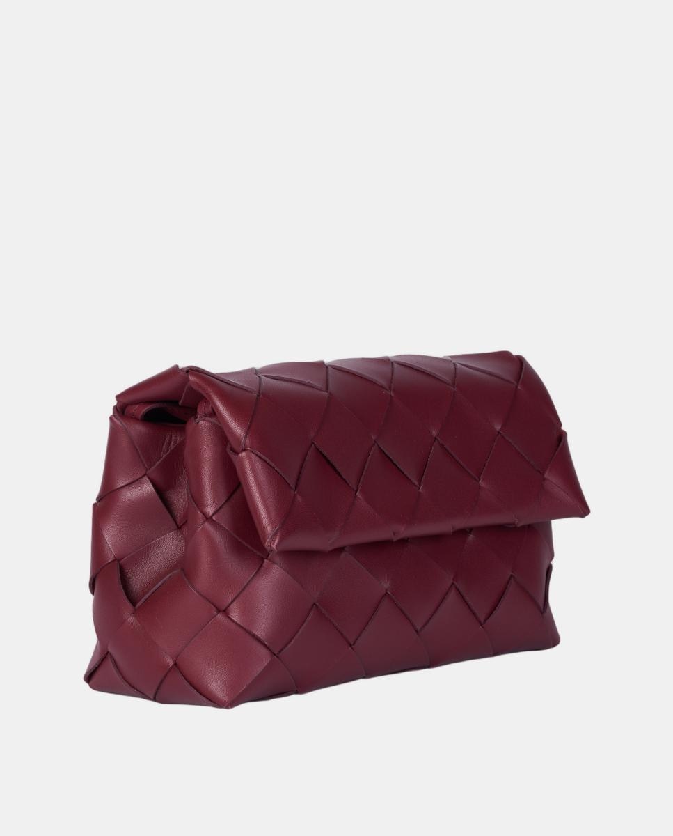 Bolso de mano de piel trenzada modelo Leonie de Anthology Paris - Rojo Rojo-2
