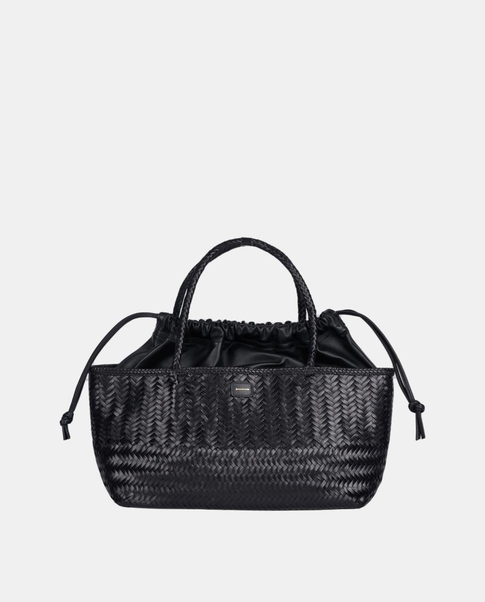 Bolso tote de piel trenzada modelo Mady de Anthology Paris - Negro Negro-1