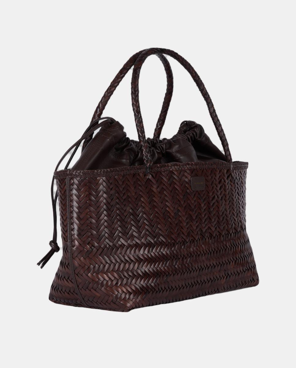 Mala Tipo Tote em Pele Entrançada, Modelo Mady Castanho-2