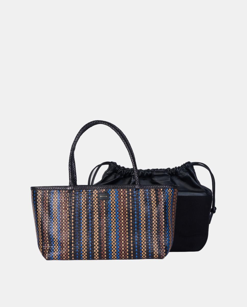 Bolso tote de piel trenzada modelo Mady de Anthology Paris - Multicolor Multicolor-3