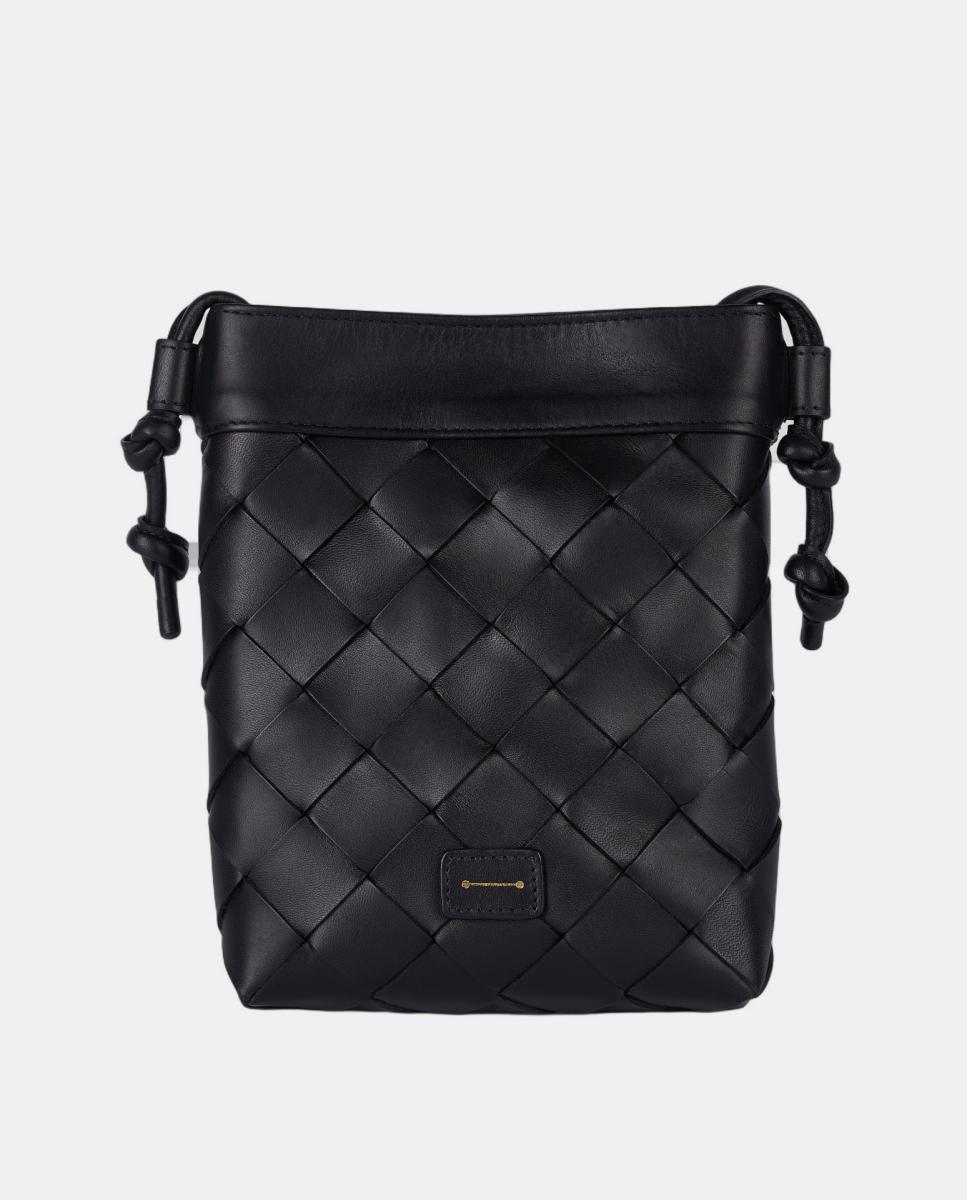 Bolso pequeño de piel trenzada modelo Jill de Anthology Paris - Negro Negro-1