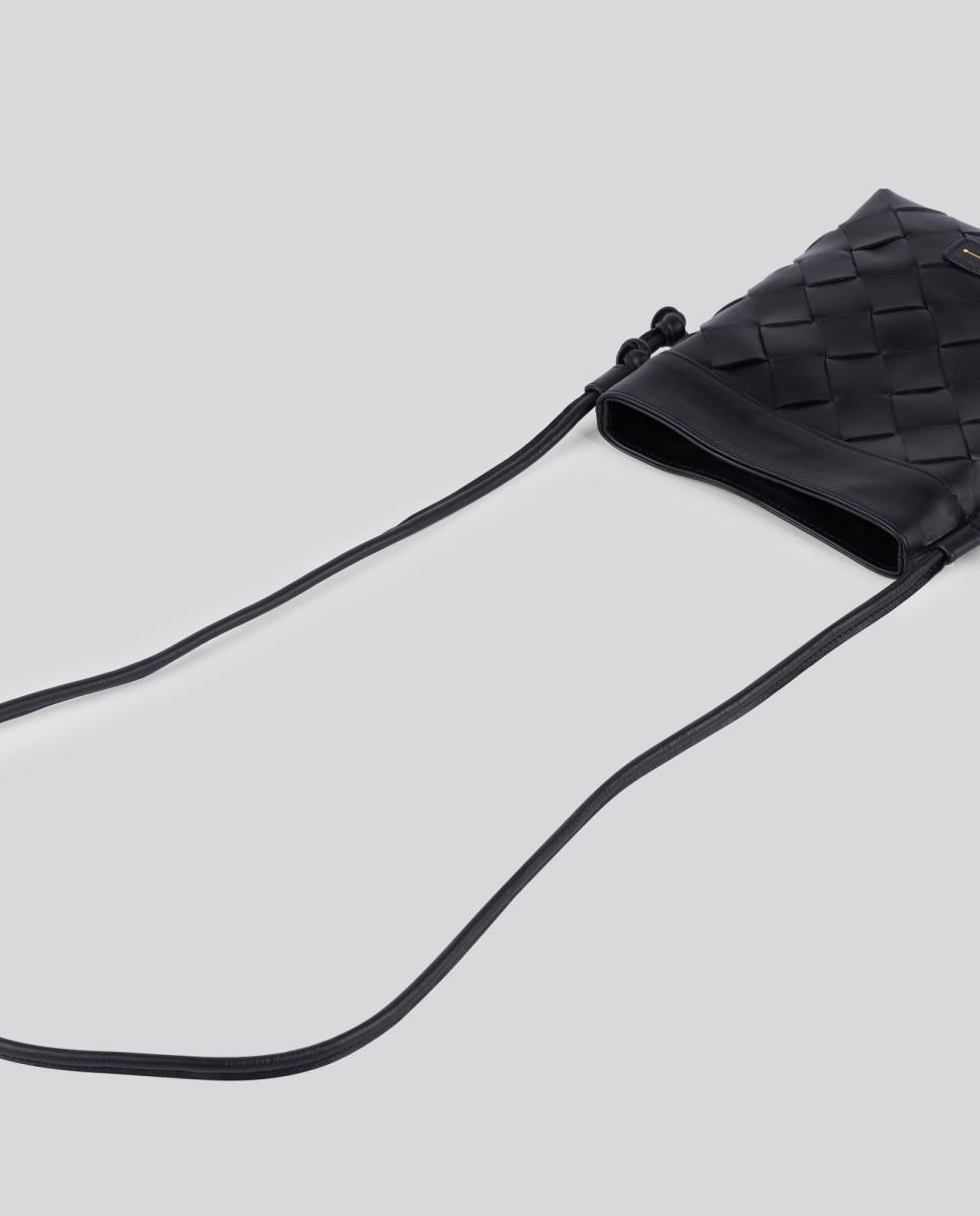 Bolso pequeño de piel trenzada modelo Jill de Anthology Paris - Negro Negro-3