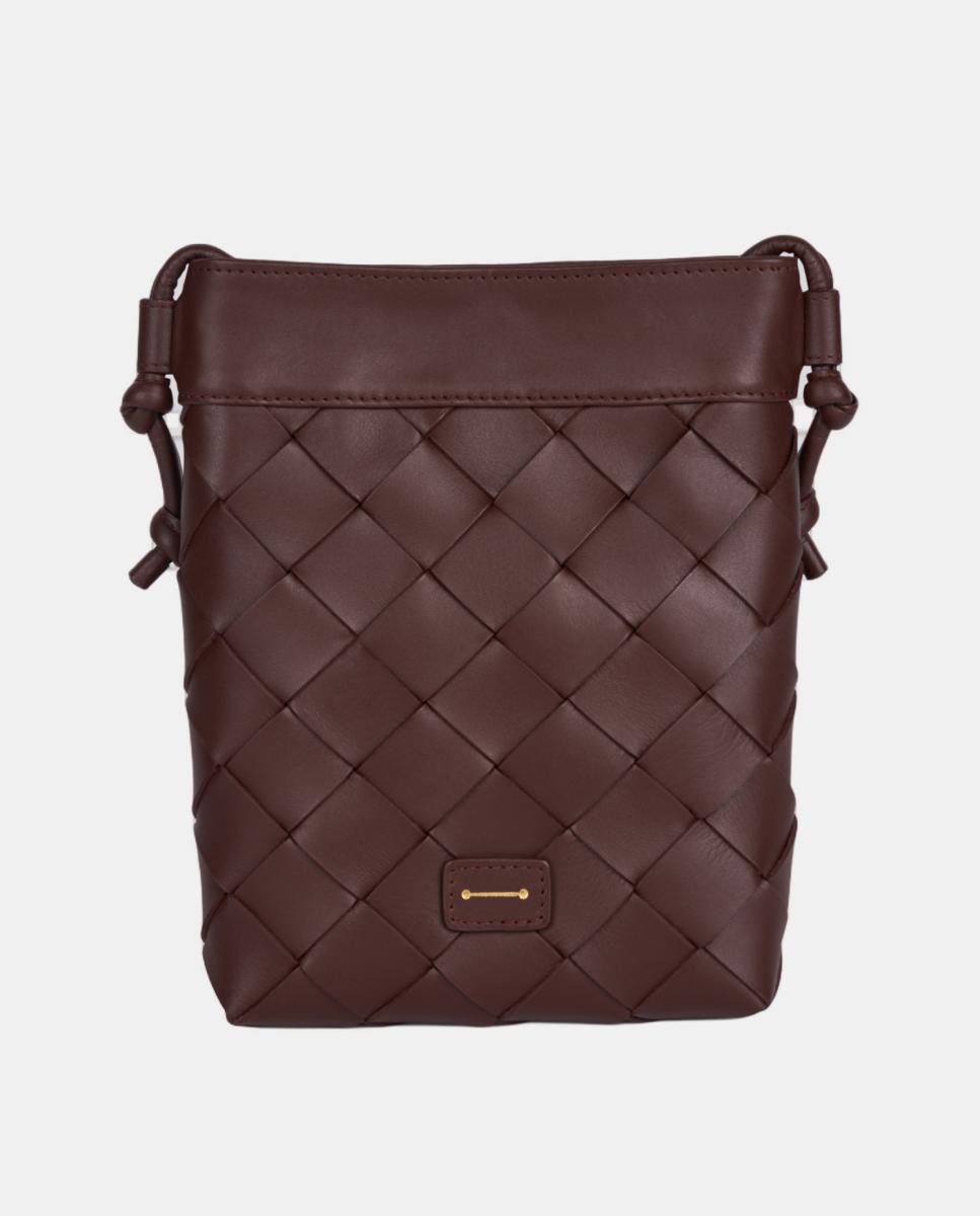 Bolso pequeño de piel trenzada modelo Jill de Anthology Paris - Marrón Marrón-1