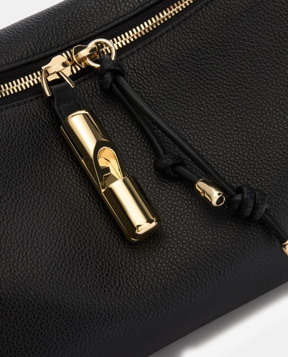 Mala Tipo Baguette Debby em Pele Preto-2
