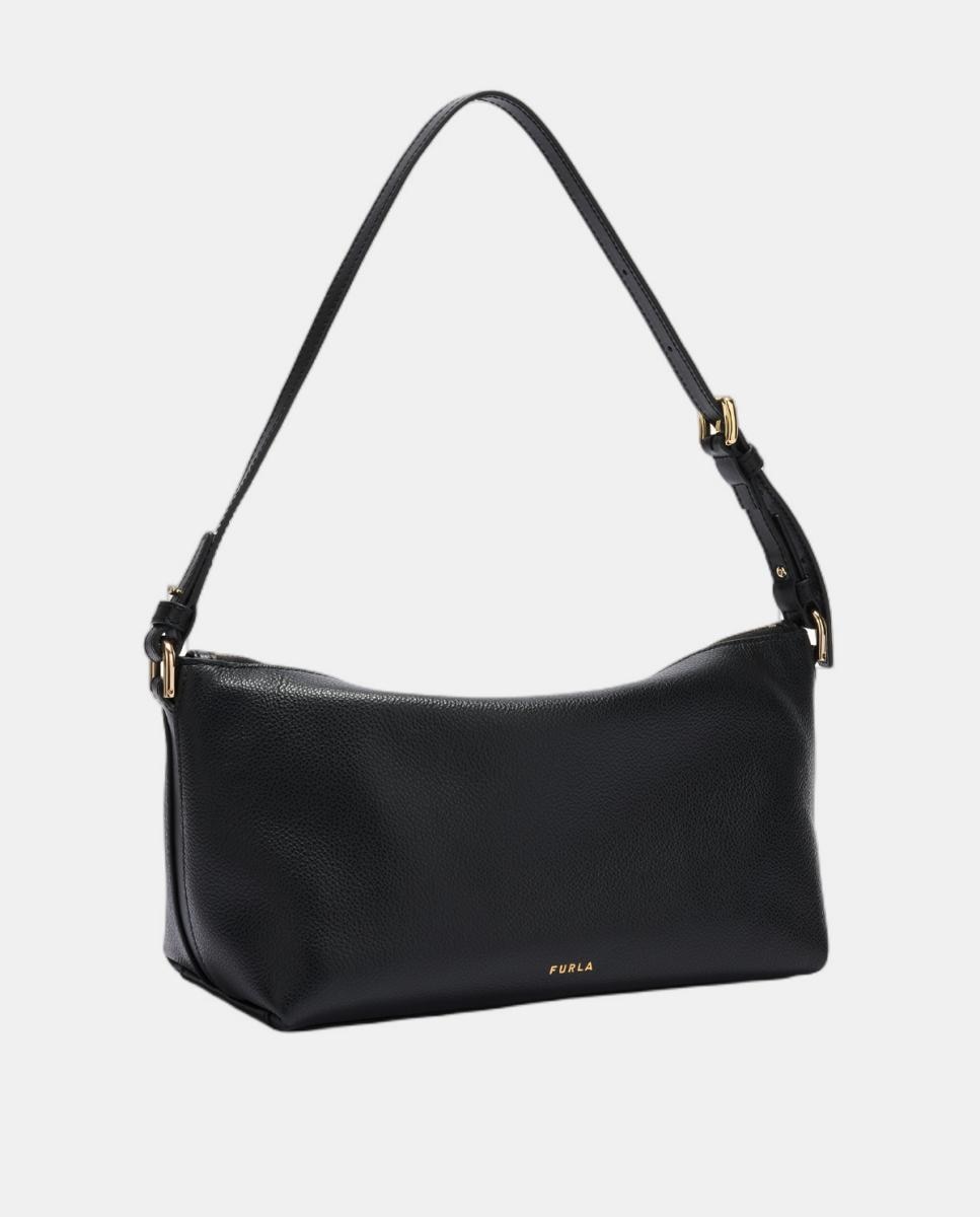 Mala Tipo Baguette Debby em Pele Preto-4