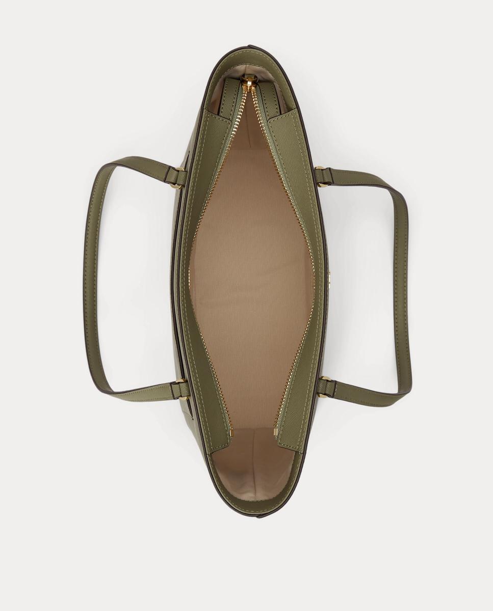 Mala Tipo Tote Karly Média em Pele Verde pardo-5