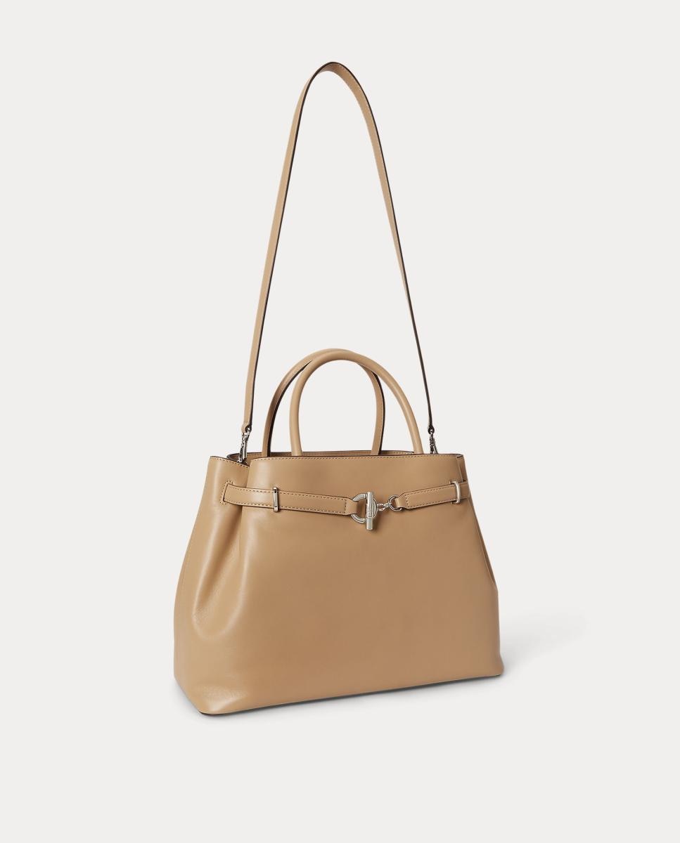 Mala Satchel Grande em Pele Pedra Natural-2