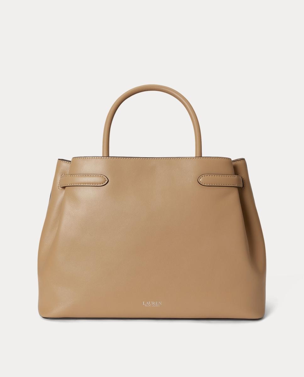 Mala Satchel Grande em Pele Pedra Natural-3