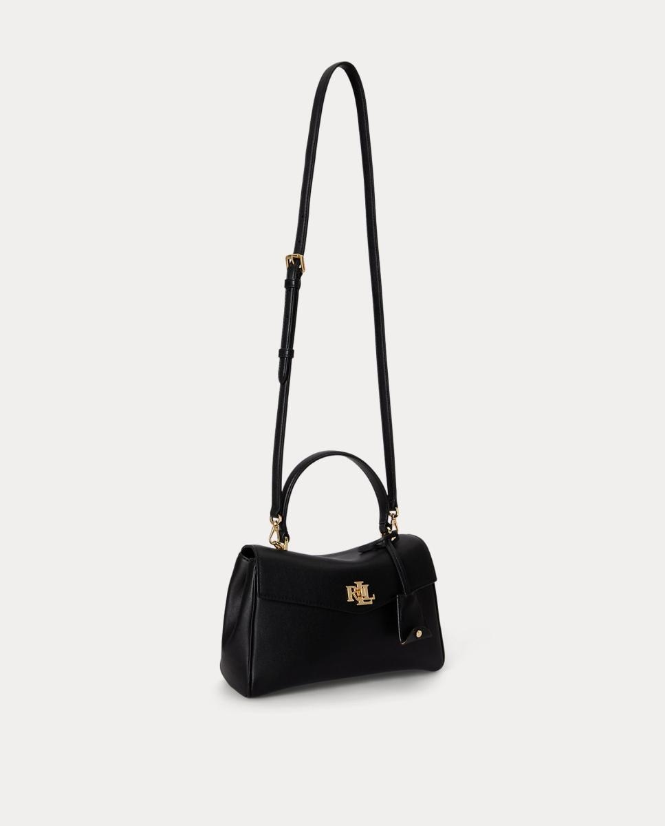 Mala Satchel Farrah Pequena em Pele Preto-3