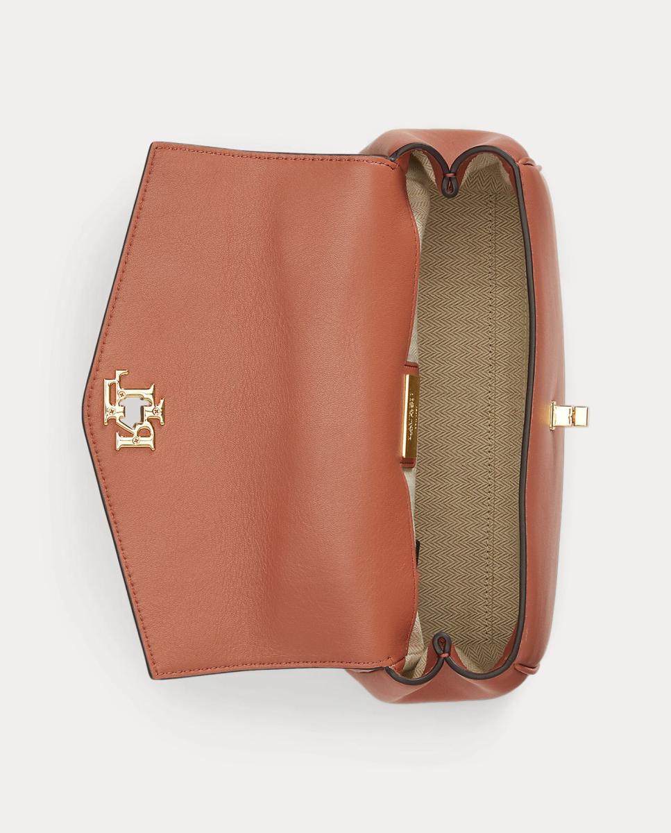 Bolso Satchel Farrah pequeño de piel - Lauren Ralph Lauren - Rojo Teja Rojo Teja-4