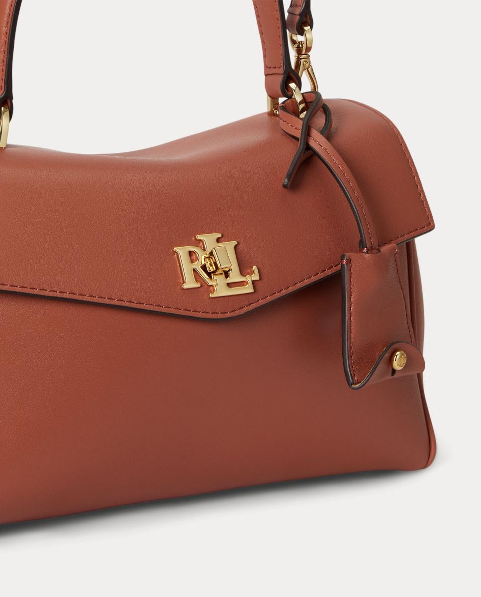 Bolso Satchel Farrah pequeño de piel - Lauren Ralph Lauren - Rojo Teja Rojo Teja-5