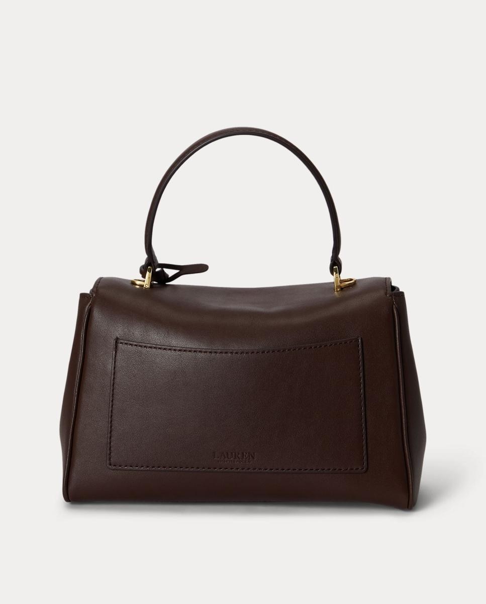 Mala Satchel Farrah Pequena em Pele Castanho-chocolate-4