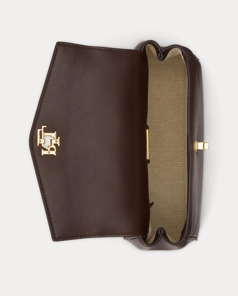 Mala Satchel Farrah Pequena em Pele Castanho-chocolate-5