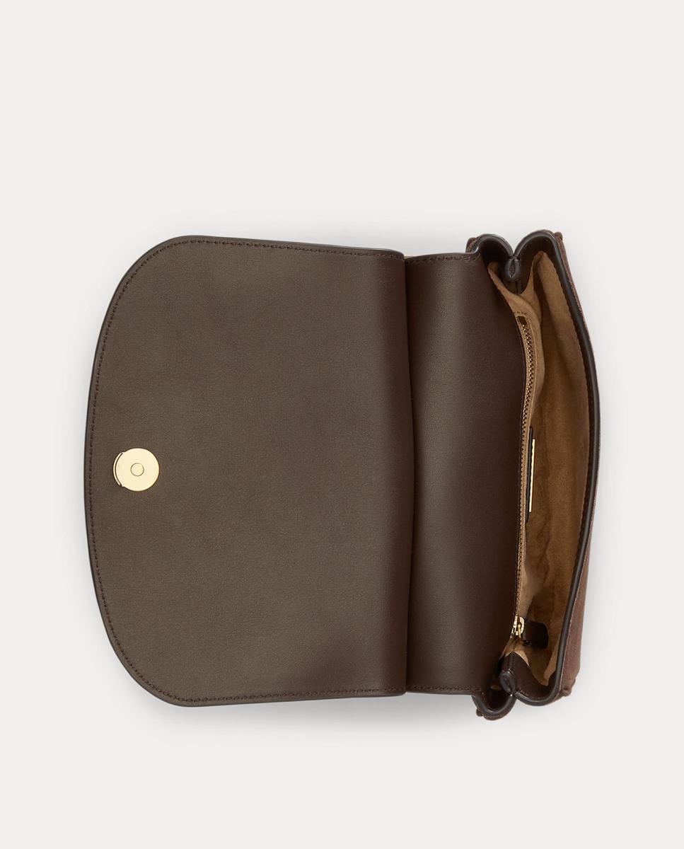 Mala a Tiracolo Marcy Média de Camurça Castanho-chocolate-4