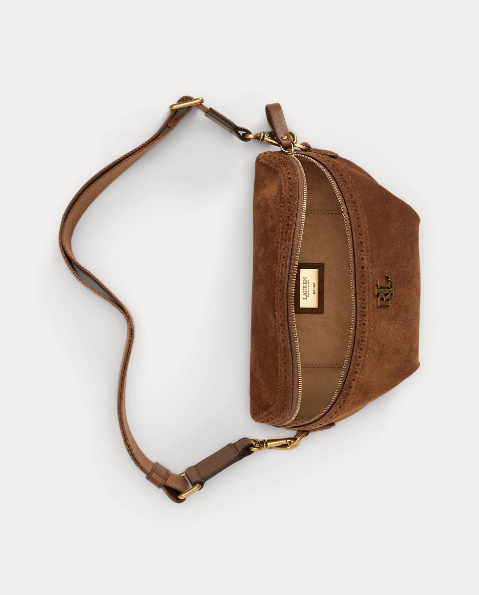 Bolsa de Cintura Marcy de Camurça Castanho-4
