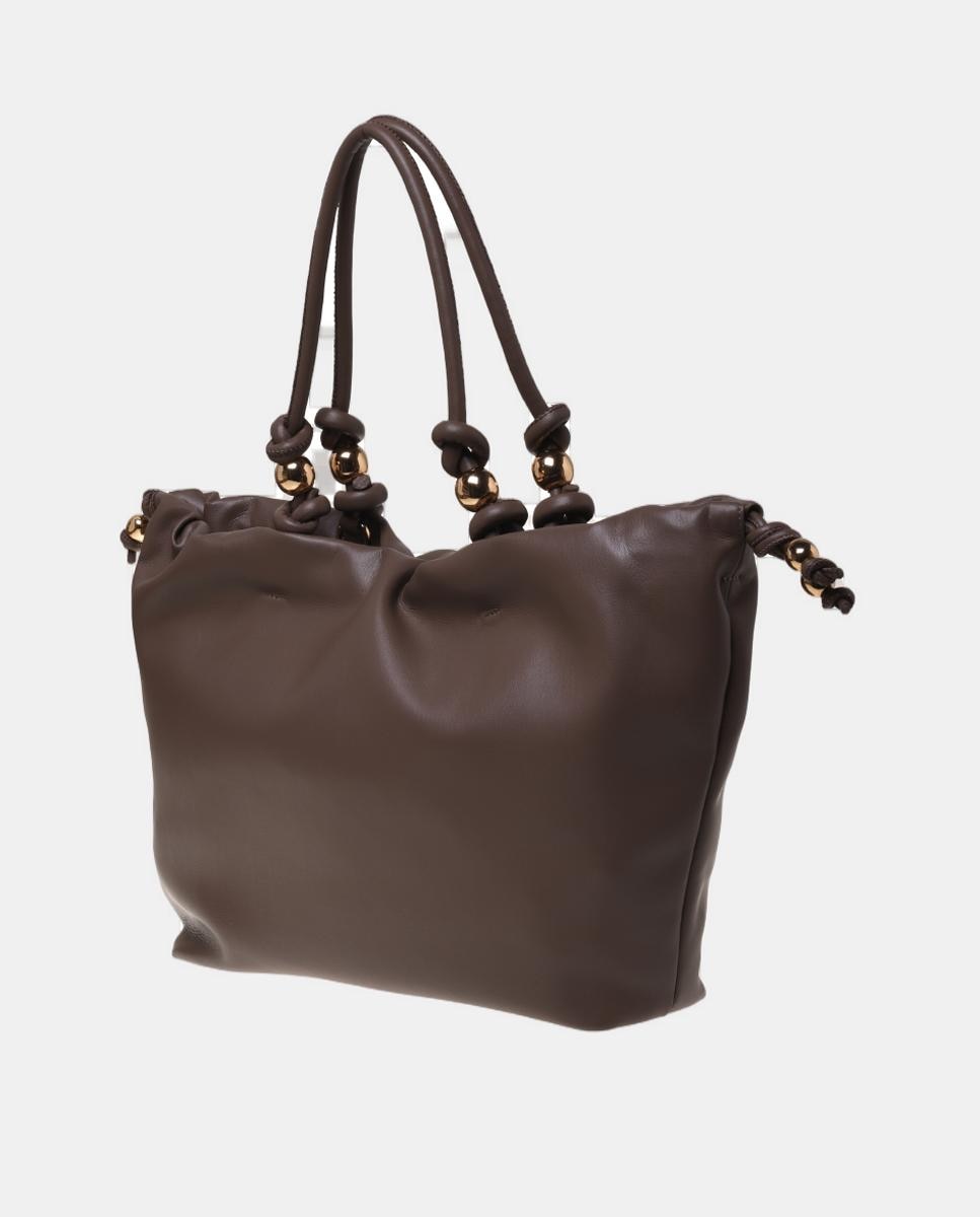 Bolso de hombro de piel - Love Moschino - Marrón Marrón-2