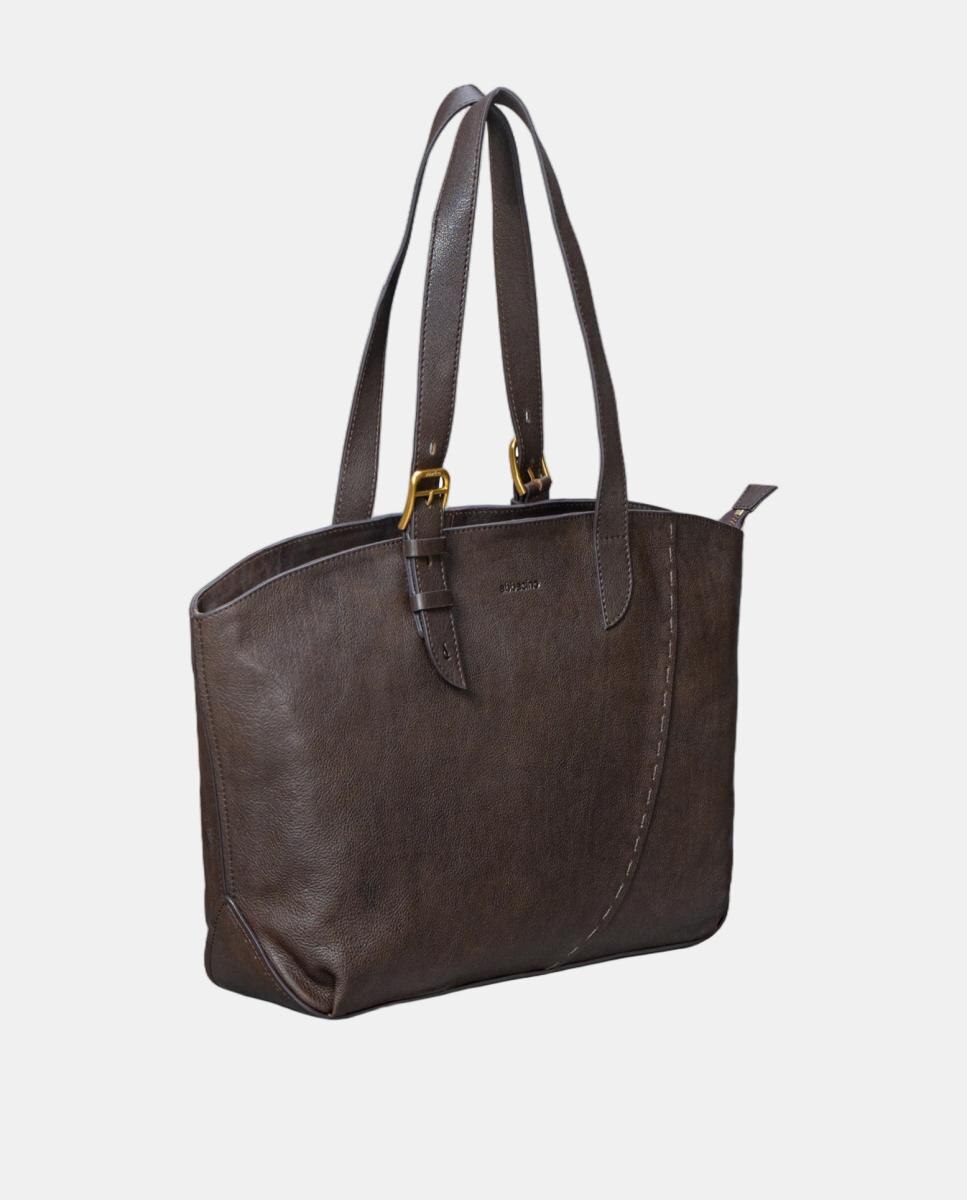 Mala Shopper em Pele Castanho-2