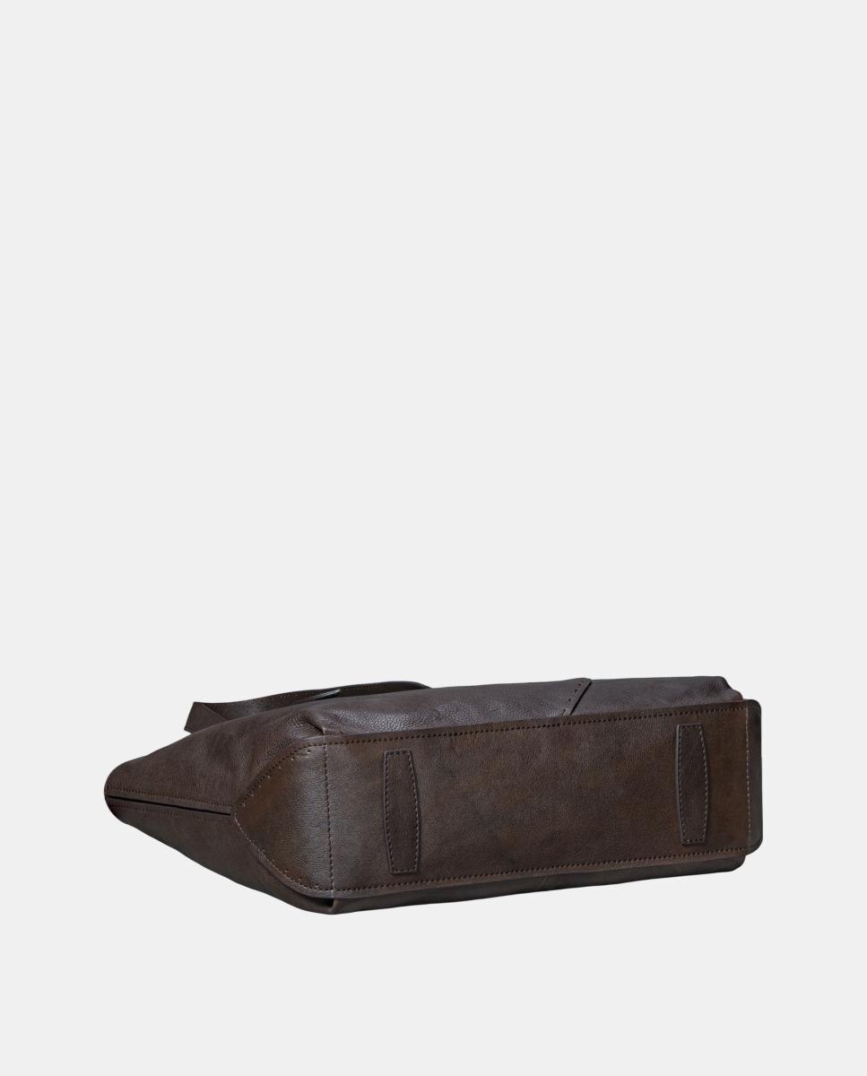 Mala Shopper em Pele Castanho-5