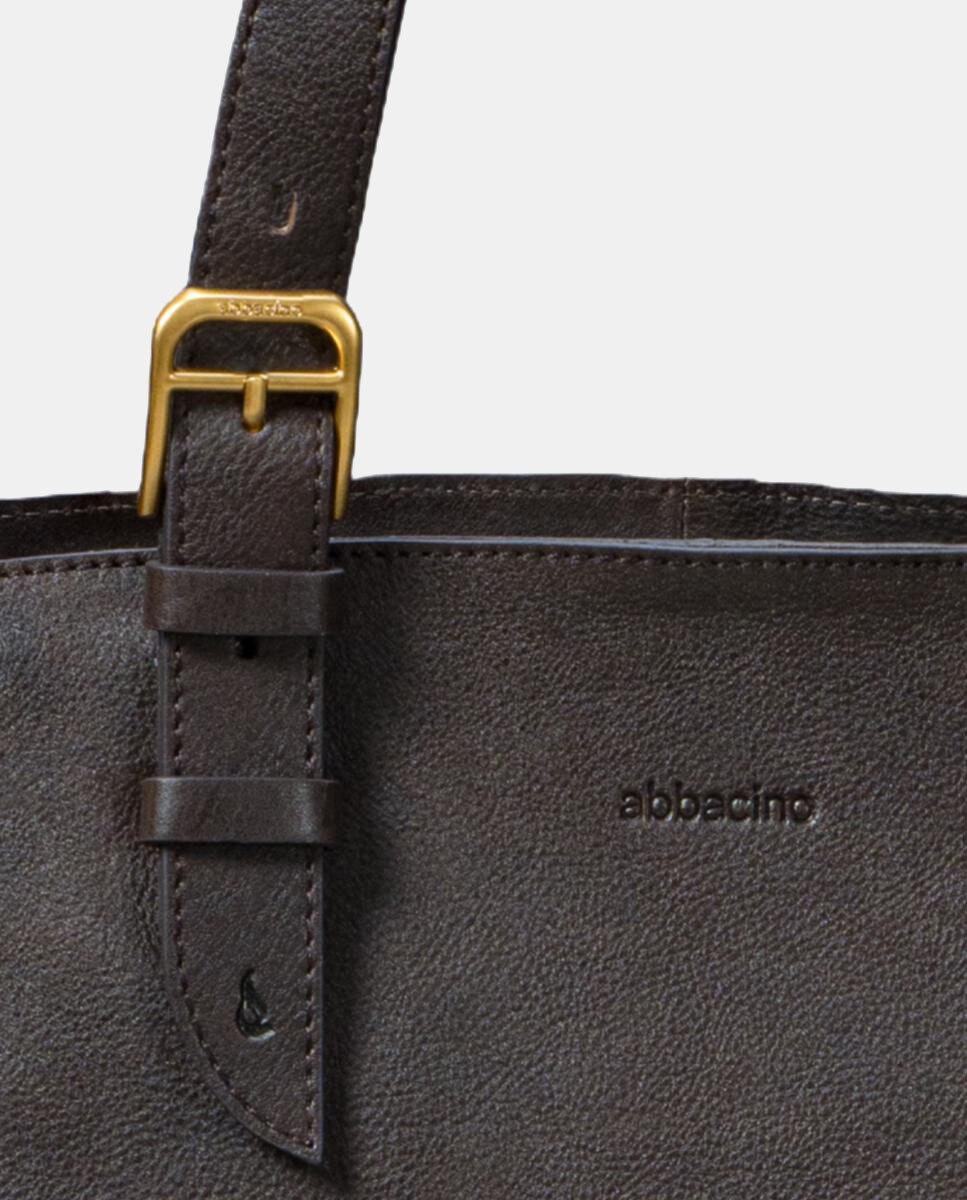 Mala Shopper em Pele Castanho-6