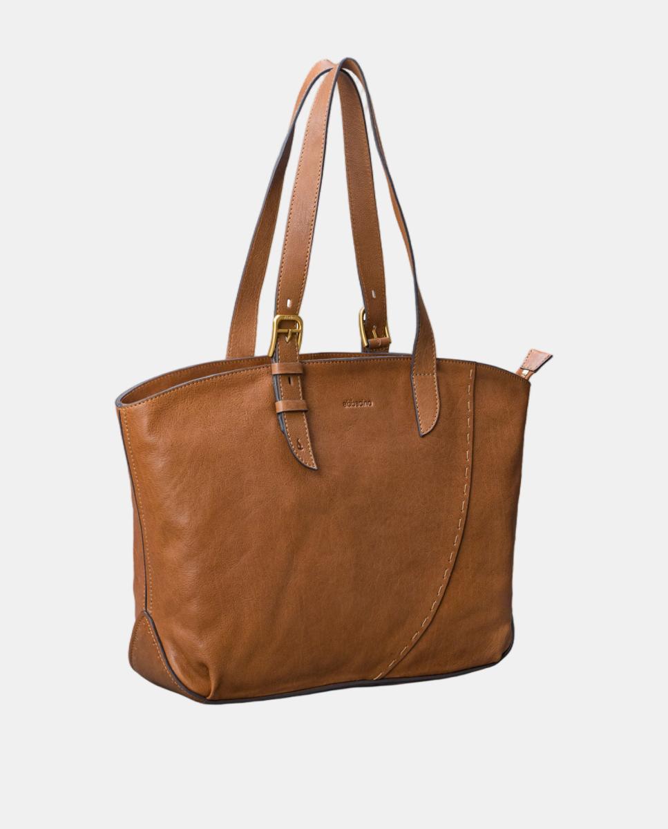 Mala Shopper em Pele Castanho-2