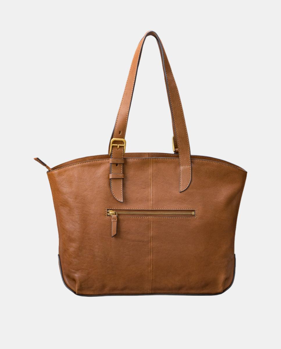 Mala Shopper em Pele Castanho-3