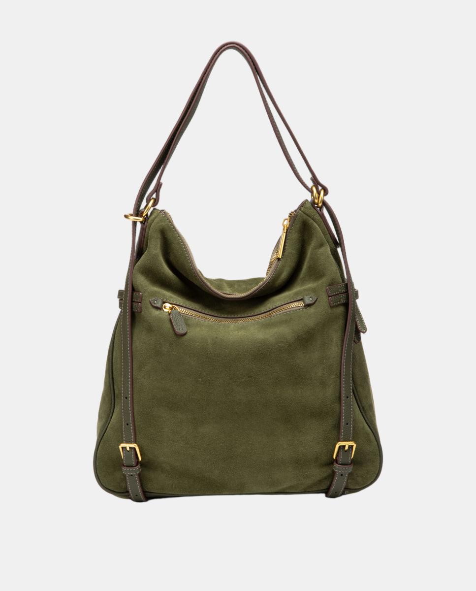 Bolso multifuncional en serraje - Abbacino - Verde Verde-3
