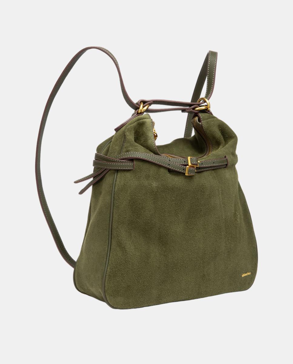 Bolso multifuncional en serraje - Abbacino - Verde Verde-4