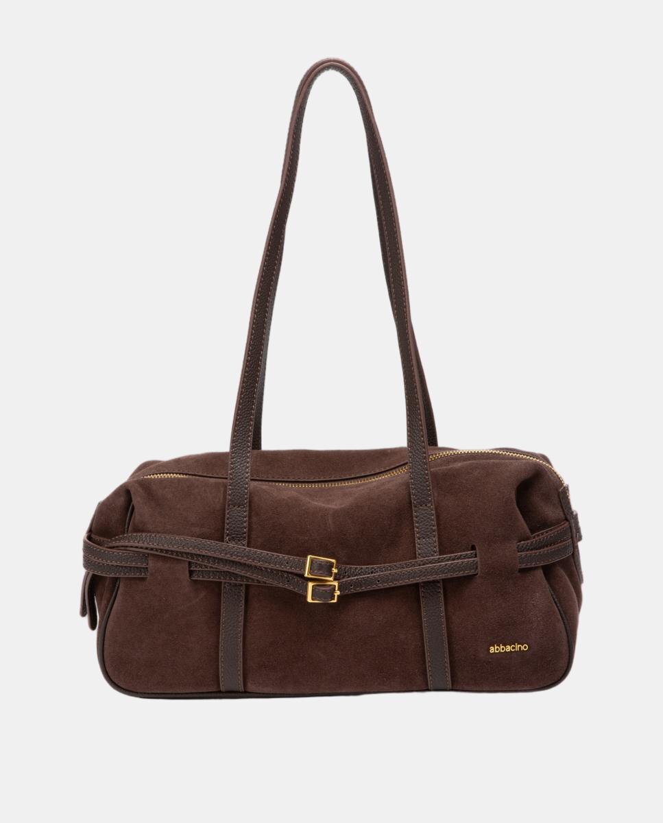 Imagen 0 de Bolso de hombro en serraje Marrón