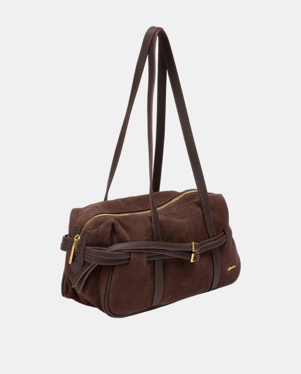 Bolso de hombro en serraje - Abbacino - Marrón Marrón-2