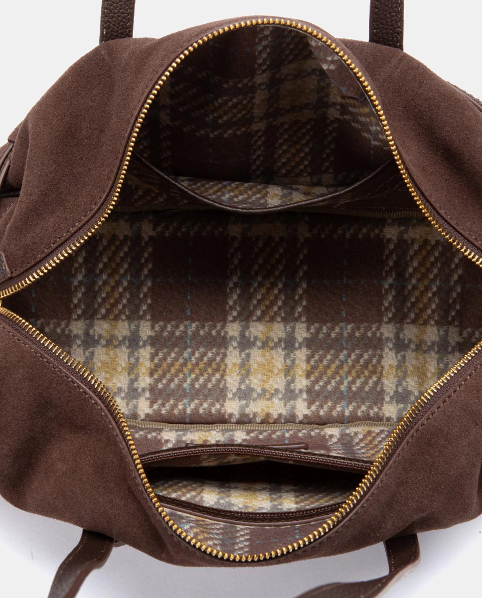 Bolso de hombro en serraje - Abbacino - Marrón Marrón-5