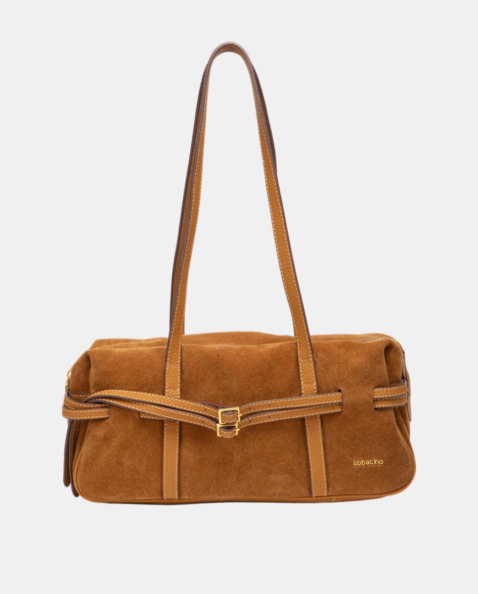 Imagen 0 de Bolso de hombro en serraje Marrón