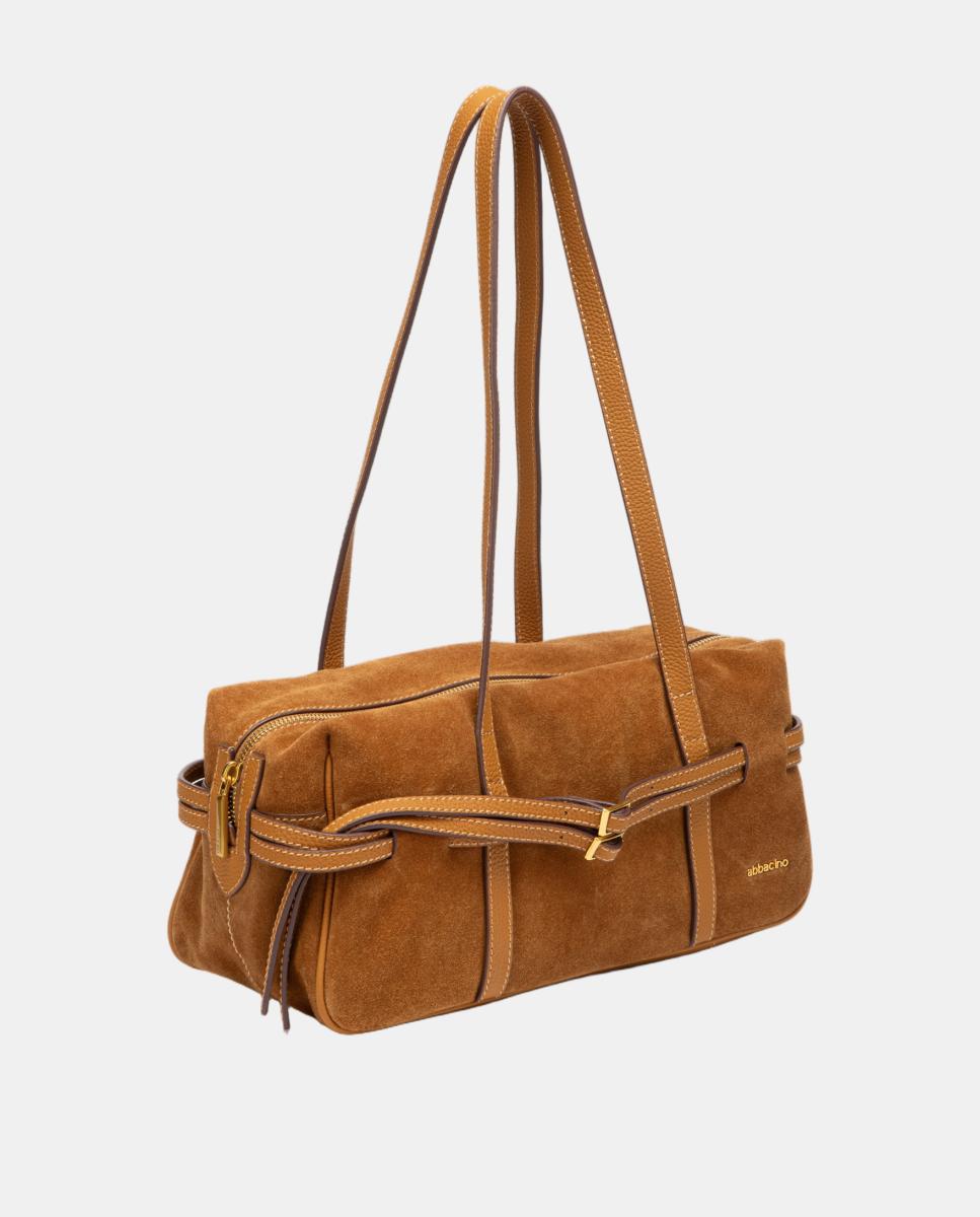 Bolso de hombro en serraje - Abbacino - Marrón Marrón-2