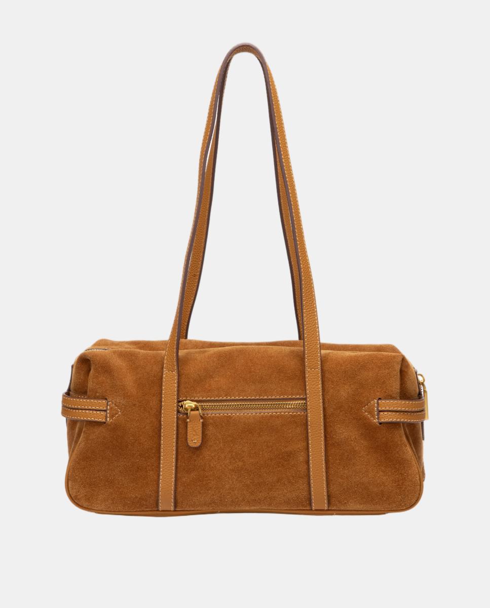 Bolso de hombro en serraje - Abbacino - Marrón Marrón-3