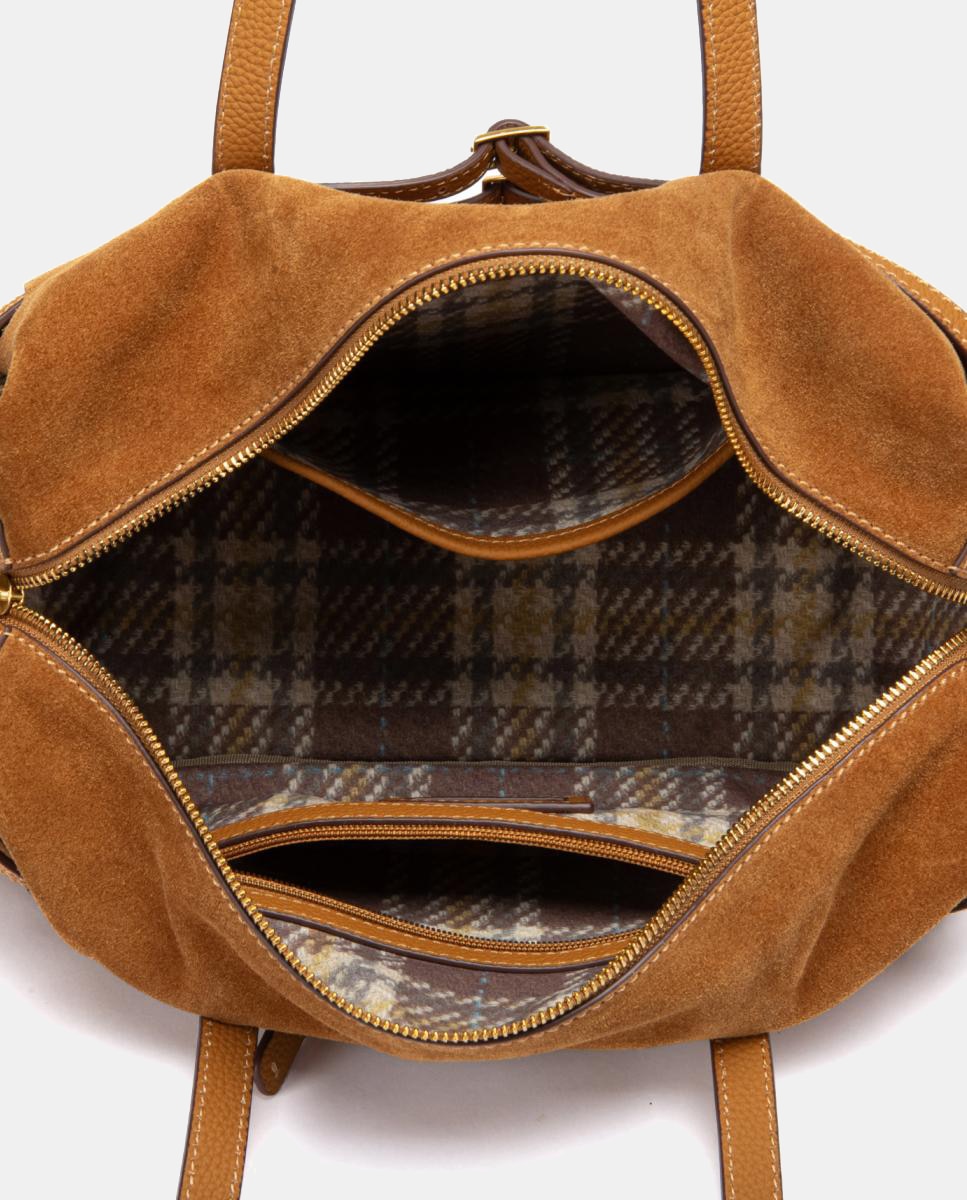 Bolso de hombro en serraje - Abbacino - Marrón Marrón-5