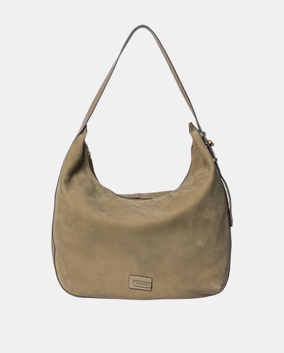 Imagen 0 de Bolso de hombro en serraje Marrón topo