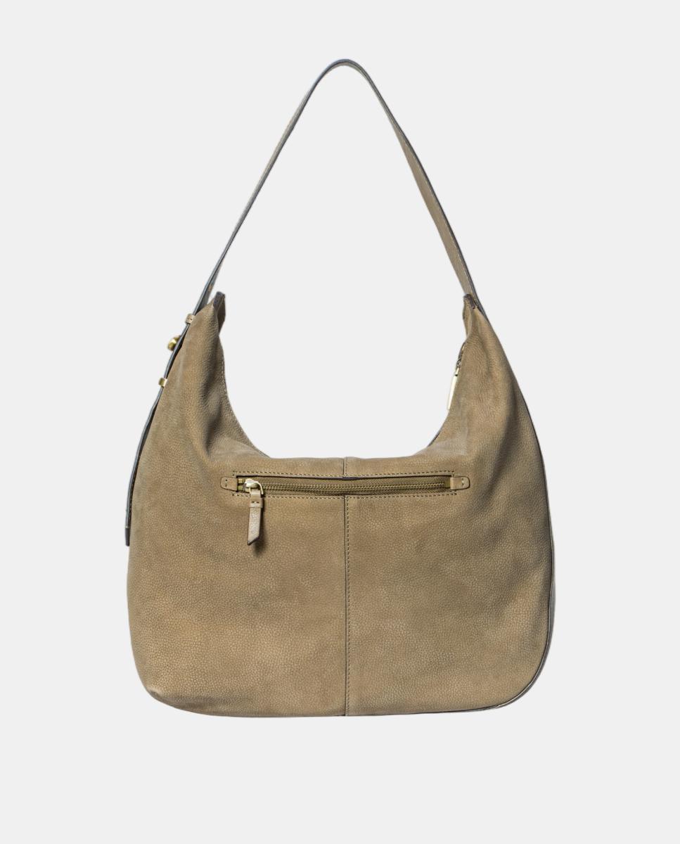 Bolso de hombro en serraje - Abbacino - Marrón topo Marrón topo-3