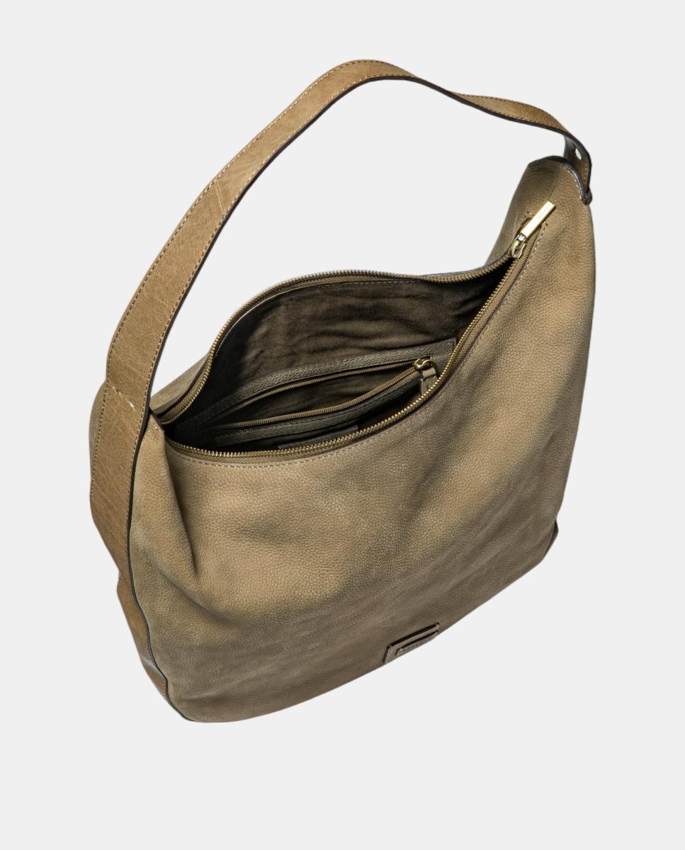 Bolso de hombro en serraje - Abbacino - Marrón topo Marrón topo-4