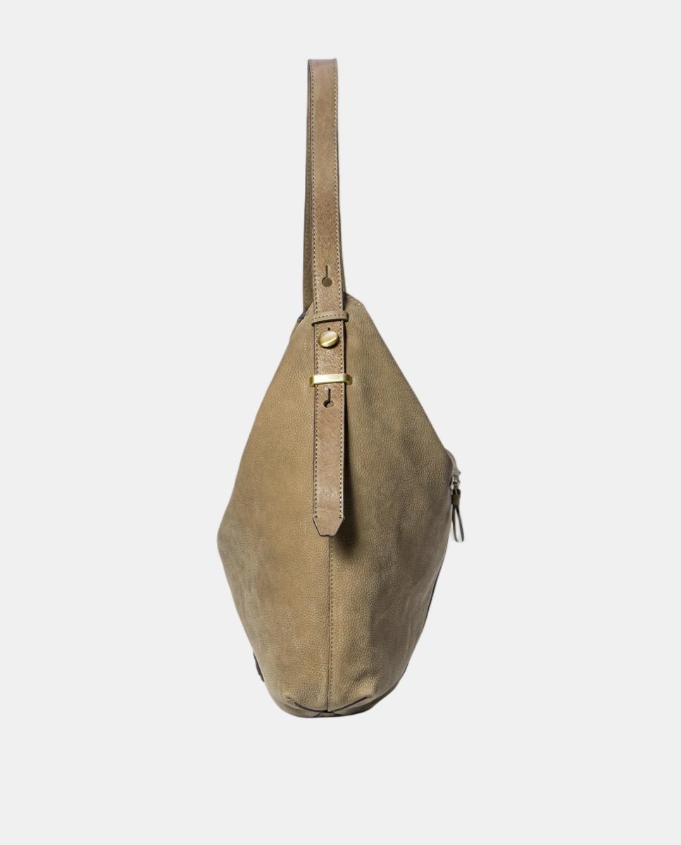 Bolso de hombro en serraje - Abbacino - Marrón topo Marrón topo-5