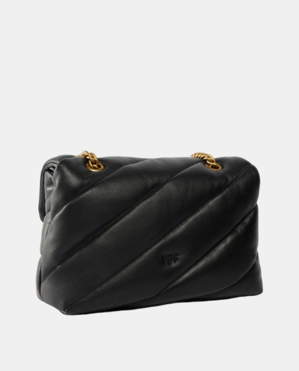 Mala a Tiracolo Média Love Bag Puff com Fivela de Joia Preto-2