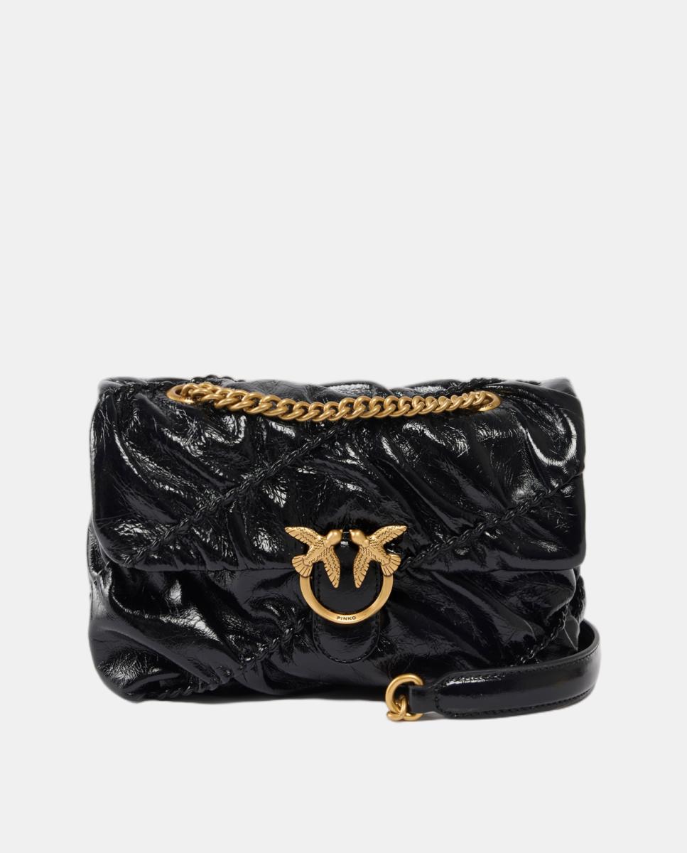 Imagem 0 de Mala a Tiracolo Pequena Love Bag Puff com Textura Brilhante e Franzida