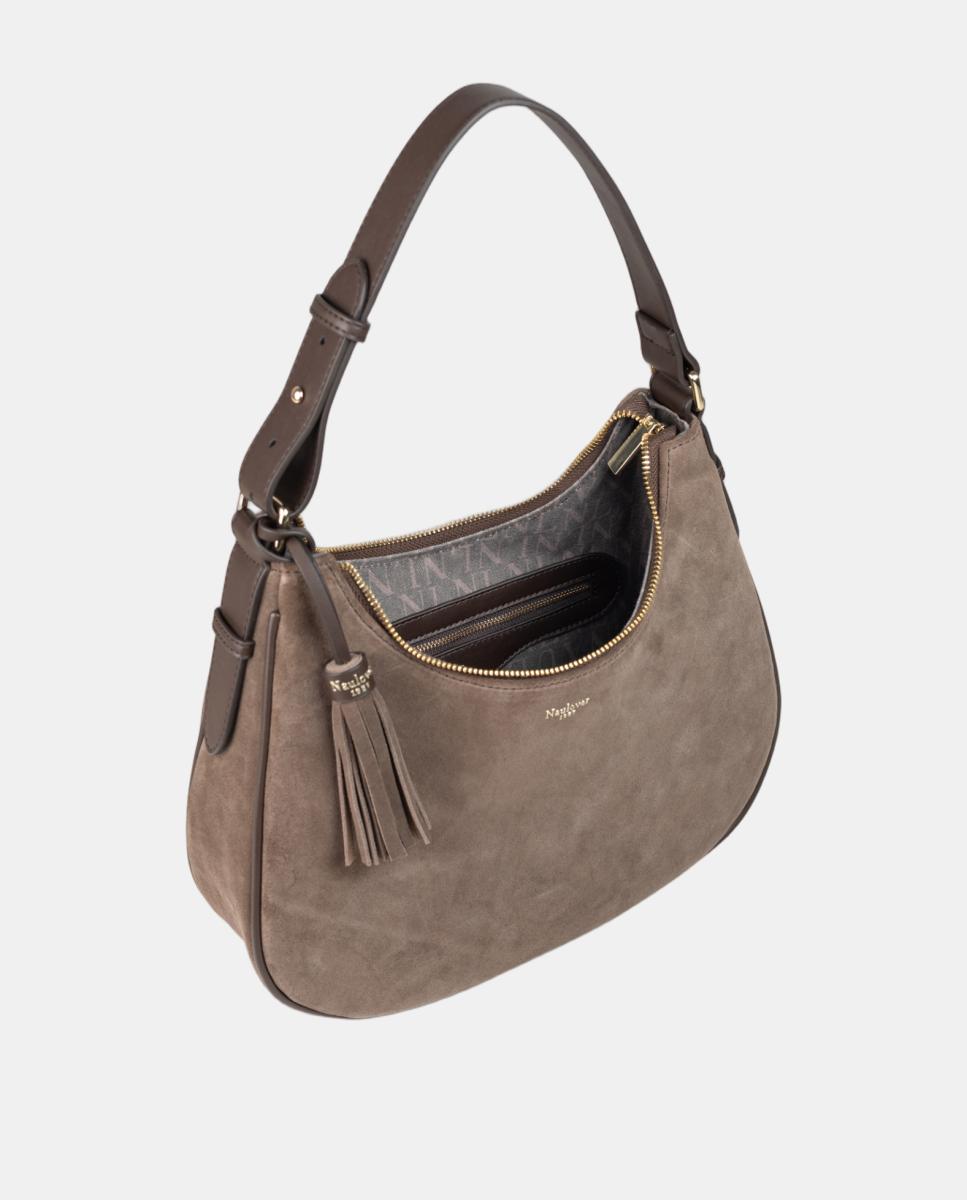 Bolso media luna mediano - Naulover - Marrón Marrón-3