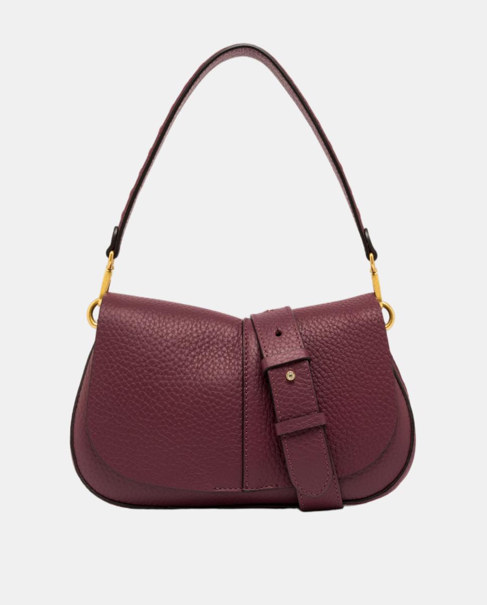 Imagem 0 de Mala de Ombro em Pele com Alça Amovível e Correia Ajustável Modelo Helena Round