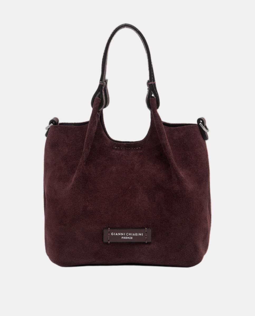 Bolso de mano pequeño en ante , incluye bandolera en piel modelo DUA - Gianni Chiarini - Granate Granate-2
