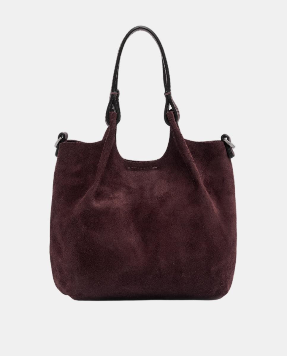 Bolso de mano pequeño en ante , incluye bandolera en piel modelo DUA - Gianni Chiarini - Granate Granate-3